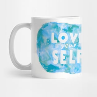 Blue Love Yourself | Motivational Watercolor Mug